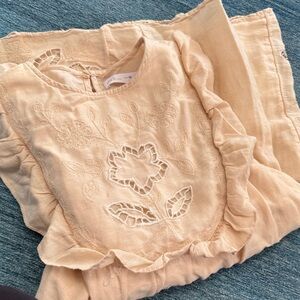 Embroidered Beige Dress